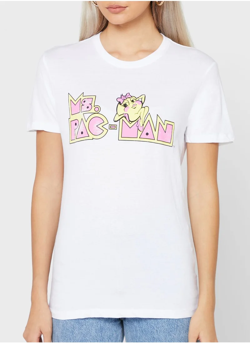 DIFUZED Pac-Man Ms. Pacman Logo T-Shirt
