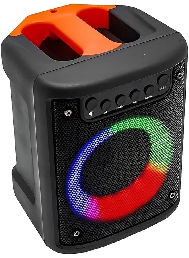 إيروريكس مكبر صوت محمول وقابل لإعادة الشحن، مكبر صوت لاسلكي صغير قابل لإعادة الشحن مع راديو FM ومنافذ USB وSd وAux وTF، مكبر صوت محمول بتقنية البلوتوث مع أضواء LED - Image 5