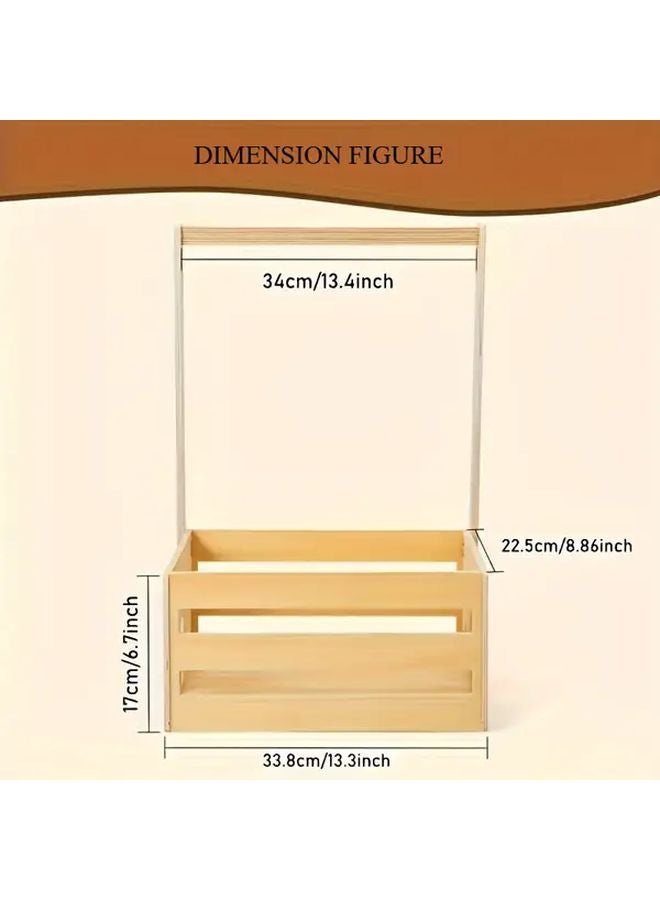 Modern Wooden Hanger Organizer With Handle 1pc Storage Basket For Baby Essentials - Image 3