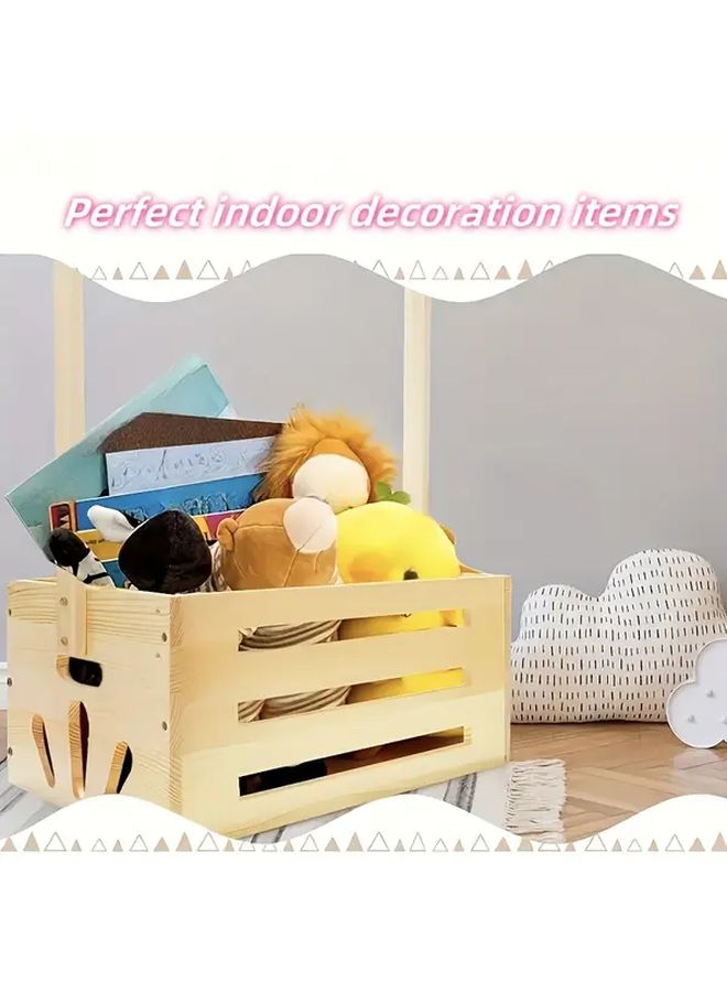 Modern Wooden Hanger Organizer With Handle 1pc Storage Basket For Baby Essentials - Image 5