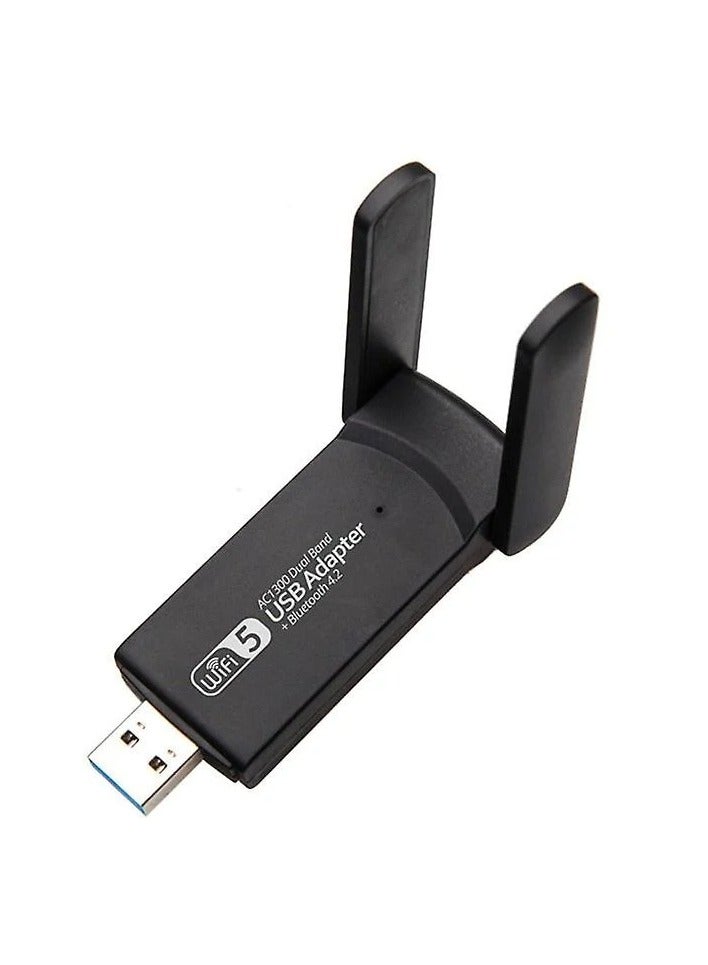 USB WiFi Adapter 1300Mbps Dual Band 5G/2.4G,5g dongle for PC,Wireless Network External Receiver,Dual 5dBi Wifi Dongle for Desktop Laptop PC - Image 2