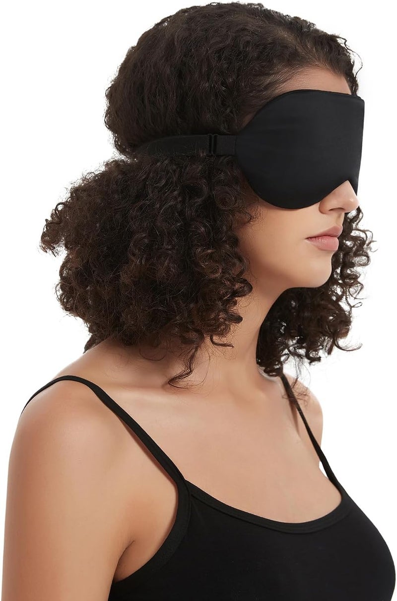 Alaska Bear Sleep Mask Silk Cover Eye Contour Builtin No Pressure for Sleeping Upgrade Over Conventional Flat Satin Eye Masks Machine Washable Black - Image 5