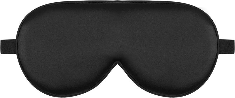 Alaska Bear Sleep Mask Silk Cover Eye Contour Builtin No Pressure for Sleeping Upgrade Over Conventional Flat Satin Eye Masks Machine Washable Black - Image 1