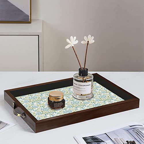 PAPER PLANE DESIGN Wooden Serving Tray For Serving, Table Decoration (12 X 18 Inch, Large, Brown, European Square - Image 3