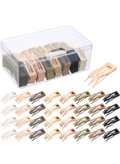 Giegxin 120 Snap Hair Clips  Double Grip Metal Barrettes with Plastic Box 8 Colors for Womens Hair Styling and Salon Use 