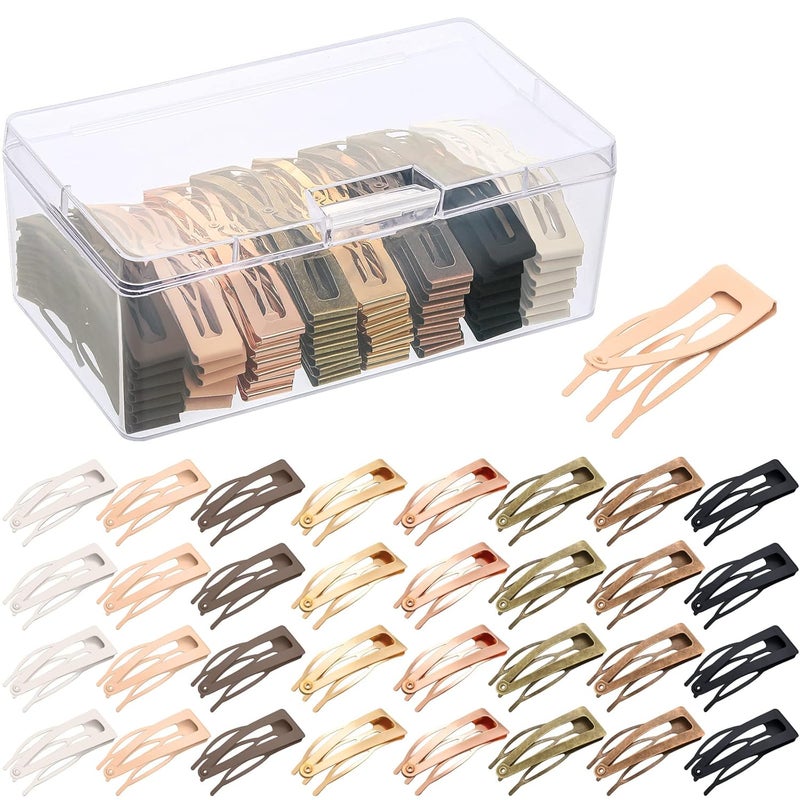 120 Snap Hair Clips  Double Grip Metal Barrettes with Plastic Box 8 Colors for Womens Hair Styling and Salon Use