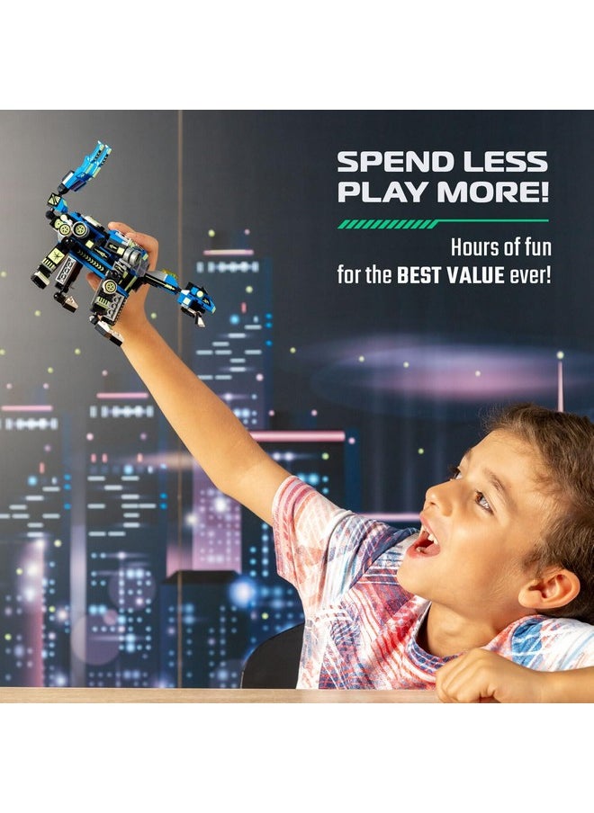 JitteryGit - Robot Building Toy Gift For Boys Perfect Stem Gift For Builders Ages 6 7 8 9 And 10 Year Olds Blue Snabglider (246 Pcs) Robotryx - Image 1