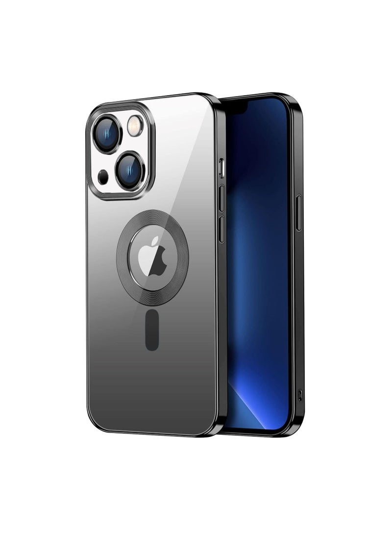 Case Compatible with Iphone 13 (6.1 Inch) Magnetic [Support Magsafe Charger] Wireless Anti-Scratch Shockproof Clear Lens Protector Corner Cushion Durable Full Body Protection Cover (Black) - Image 3