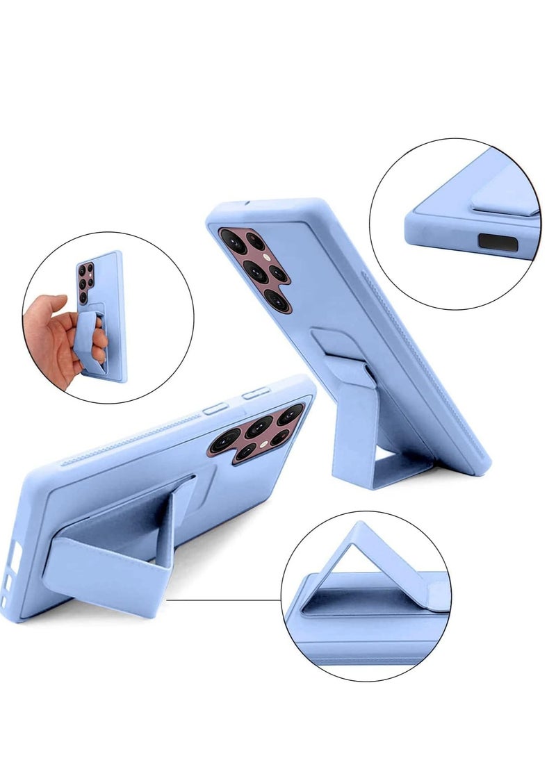 Samsung Galaxy S24 Ultra Case Cover Magnetic Car Mount Kickstand & Holder, Premium Silicone Vertical & Horizontal Hand Strap and Grip with Multi Stand for Samsung Galaxy S24 Ultra