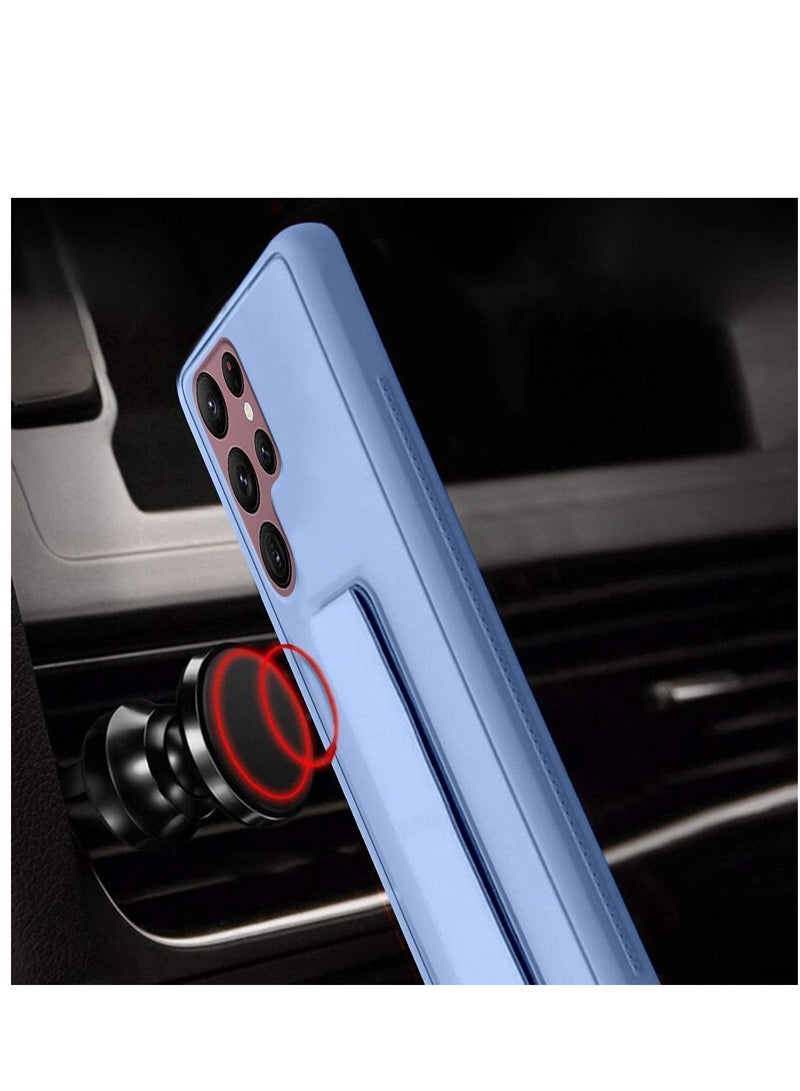 Samsung Galaxy S24 Ultra Case Cover Magnetic Car Mount Kickstand & Holder, Premium Silicone Vertical & Horizontal Hand Strap and Grip with Multi Stand for Samsung Galaxy S24 Ultra