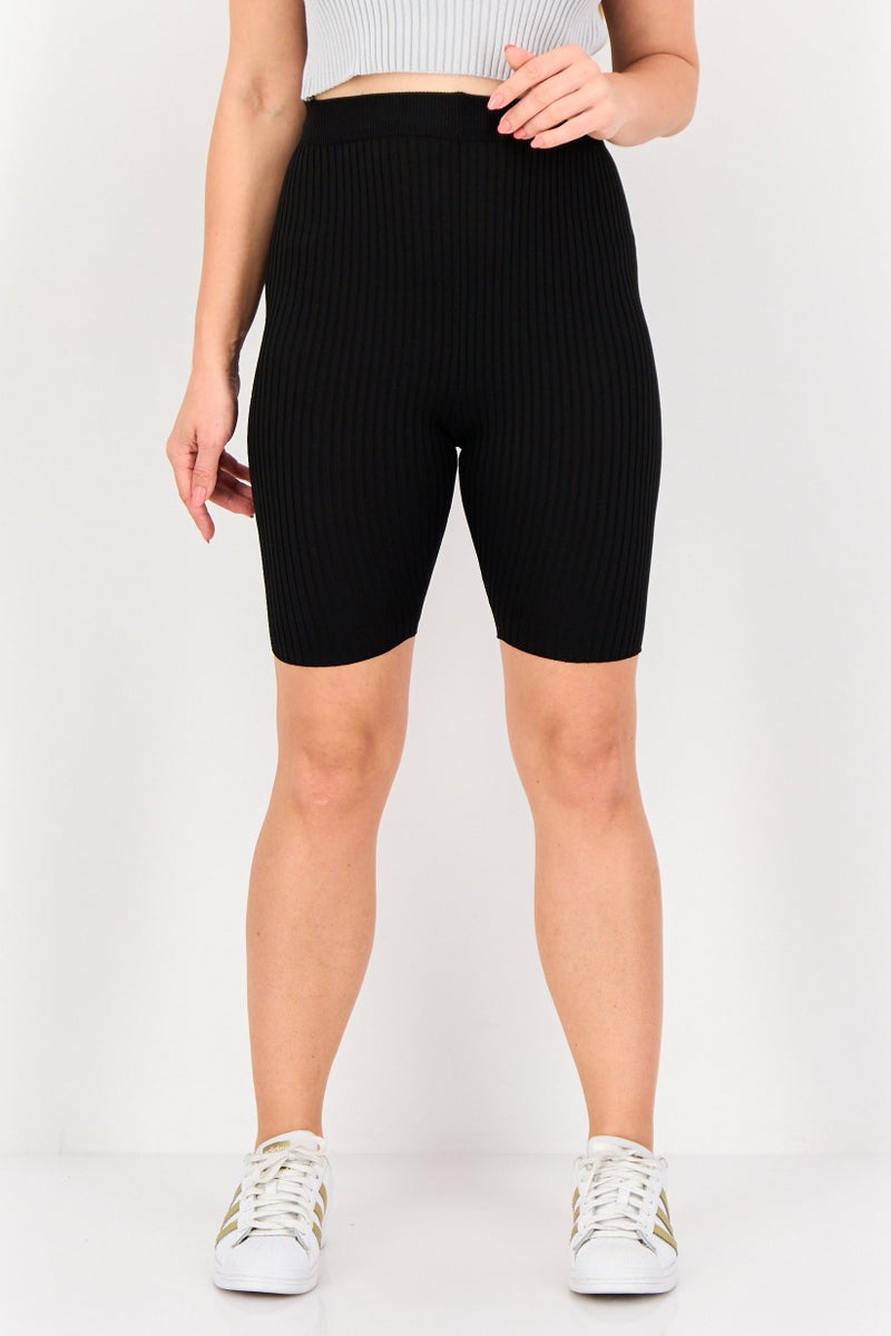 FOREVER 21 شورتات دراجة رياضية نسائية، أسود - Image 1