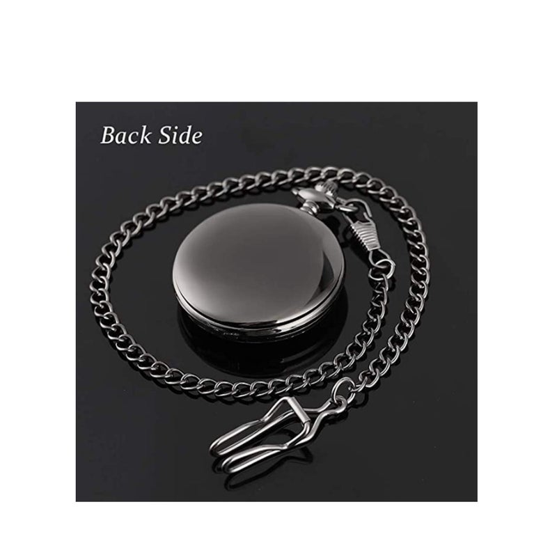 Barakah Pocket Watch, 1pc Pocket Watch, Best Wedding Gift Ideas, Birthday Father's Day Gift Watches, Black Watch Best Gift Carved Pendant Quartz Pocket Watch - Image 4
