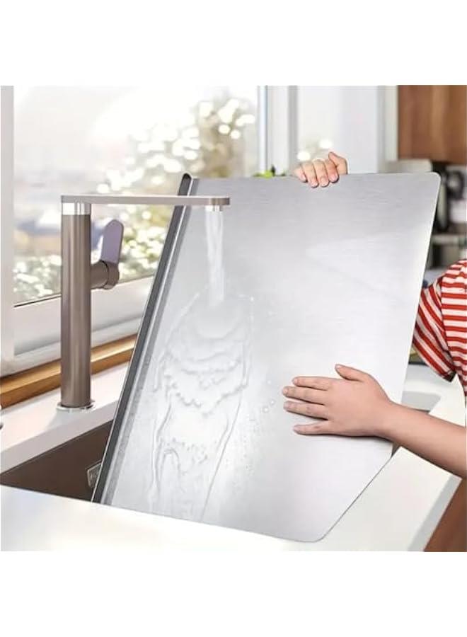 MIXDE Stainless Steel Cutting Boards for Kitchen, 2 cm Thickness Cutting Boards, Heavy Duty Baking Board with Lip for Meat, Fruits, Vegetables, Bread, and Baking Large-sized Cutting Boards (50×40cm) - Image 4