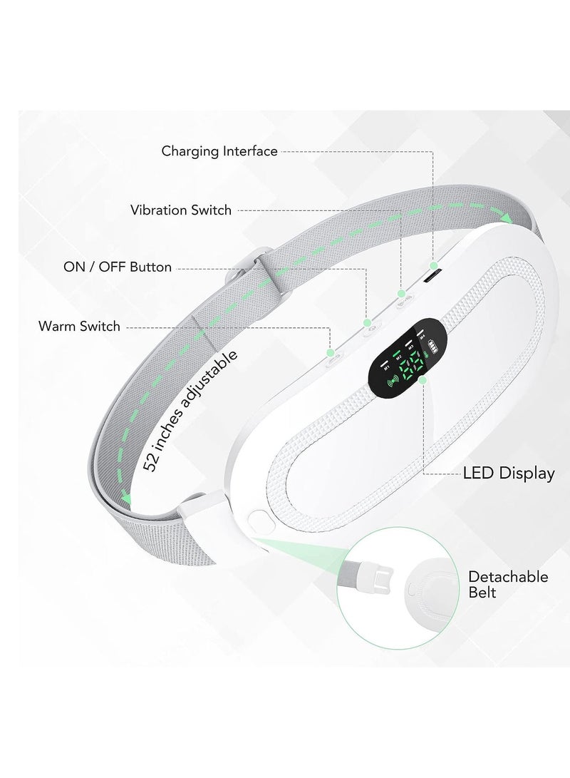 Generic Heating Belt To Soothe Menstrual Pain With 3 Heat Levels And 4 Vibration Massage Modes-White  - Image 3