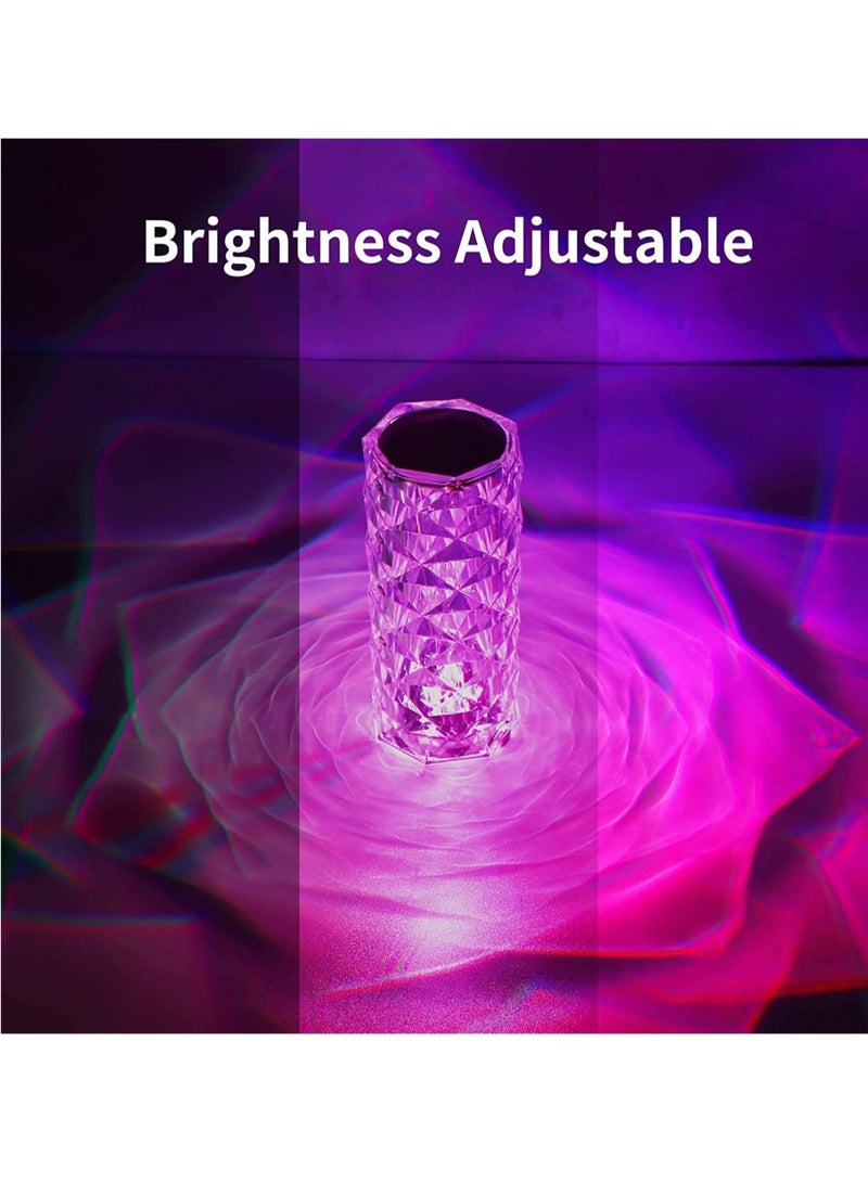 ELTRAZONE Crystal Diamond 3D Rose Table Lamp, LED 16 Color changing Night Light with Remote and Touch Control,Built-in Battery USB Rechargeable Desk Lamp for Bedroom,Living room,party, home decor - Image 4