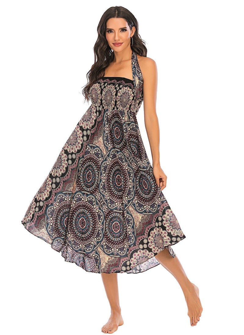 Loquat - Casual Dress Half Skirt Beach Vacation Dresses Full Skirt - Image 1