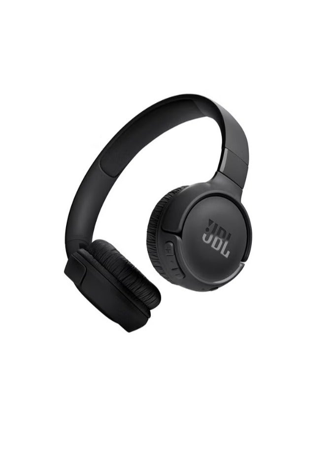 JBL Tune 520Bt Wireless On Ear Headphones Pure Bass Sound 57H Battery Hands Free Call Plus Voice Aware Multi Point Connection Lightweight And Foldable Black  - Image 1