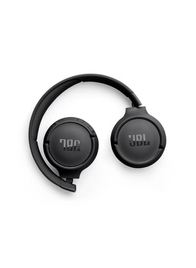 JBL Tune 520Bt Wireless On Ear Headphones Pure Bass Sound 57H Battery Hands Free Call Plus Voice Aware Multi Point Connection Lightweight And Foldable Black  - Image 2
