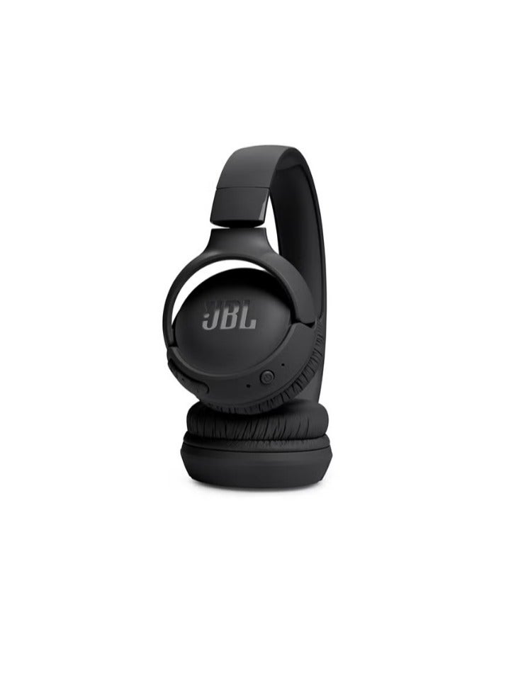 JBL Tune 520Bt Wireless On Ear Headphones Pure Bass Sound 57H Battery Hands Free Call Plus Voice Aware Multi Point Connection Lightweight And Foldable Black  - Image 3