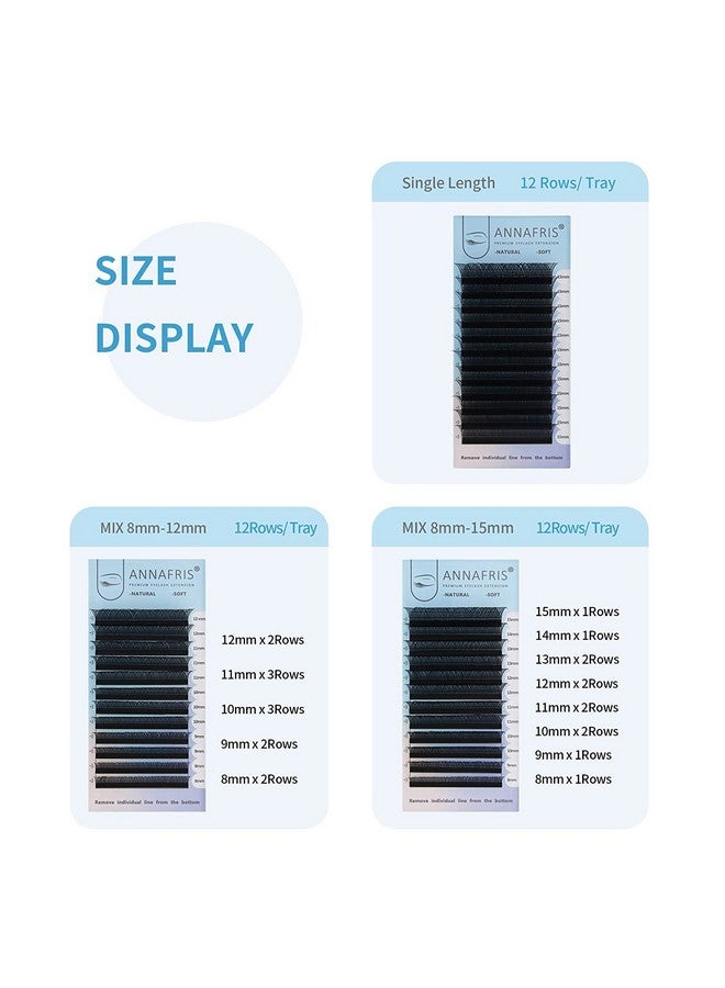 ANNAFRIS 4D Yy Shape Eyelash Extension Makeup Mesh Net Cross 0.07 C Curl 8-12Mm Mix 2D Y Shape Premade Fans Lash Extension Hand Woven Natural Soft Light Mink False Lashes (0.07 C, 8-12Mm Mix) - Image 2