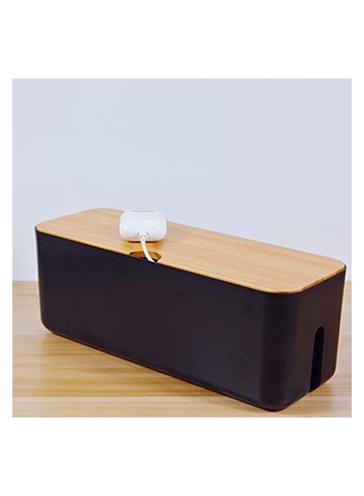 erorex Cable Management Box Socket Cord Organizer to Hide Conceal Power Strips and Electrical Cords from TV Computers Desk Electrically Safe Black - Image 2