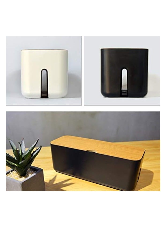 erorex Cable Management Box Socket Cord Organizer to Hide Conceal Power Strips and Electrical Cords from TV Computers Desk Electrically Safe Black - Image 3