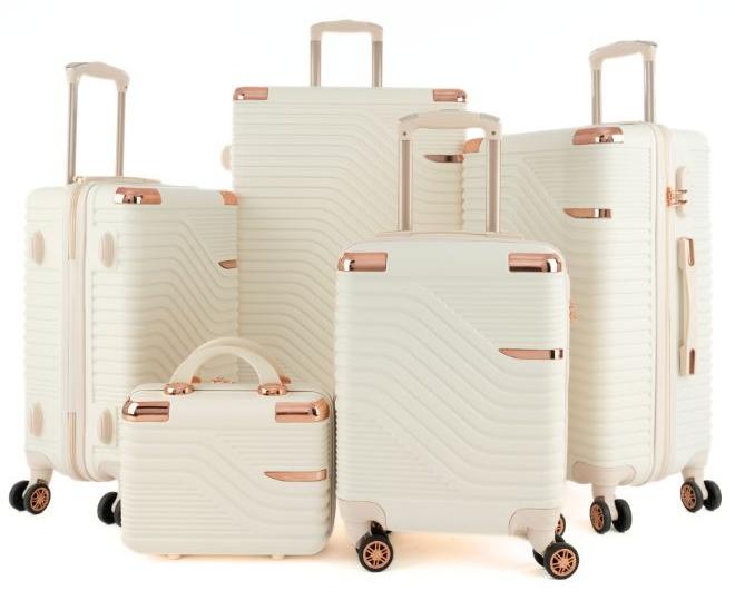 LIMRA Luggage set 5 pieces travel Bags with a distinctive design from limra Beige - Image 1