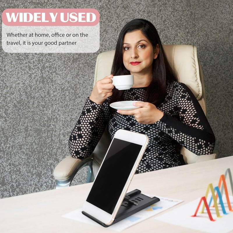 4pcs Adjustable Desktop Mobile Phone Stand and Tablet Bracket Foldable Phone Holder Set for Home Office Use with Multi-Color (Pink, White, Green, Black) - Image 5
