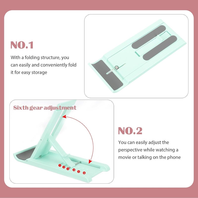4pcs Adjustable Desktop Mobile Phone Stand and Tablet Bracket Foldable Phone Holder Set for Home Office Use with Multi-Color (Pink, White, Green, Black) - Image 4