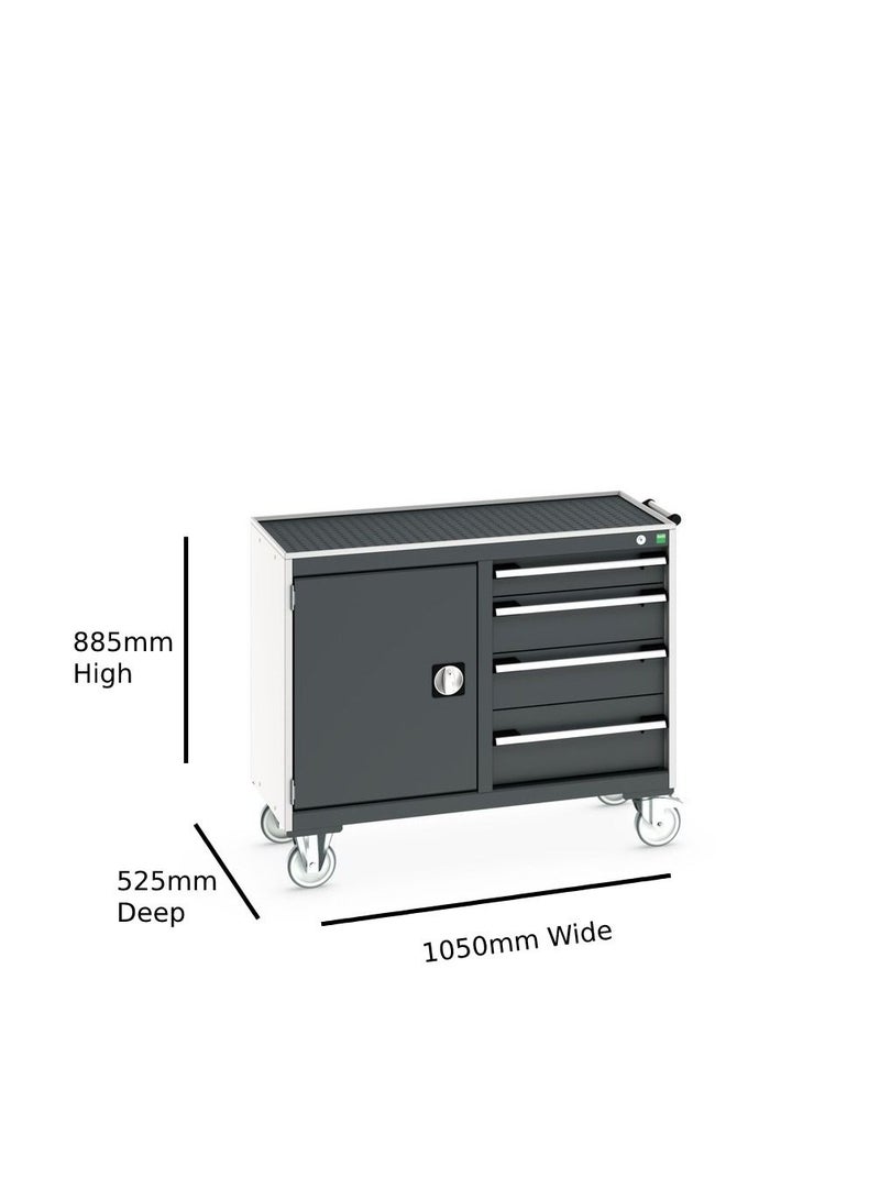bott Bott cubio mobile cabinet 50/50 top tray cupboard / 4 drawer WxDxH: 1050x525x885mm  - Image 2