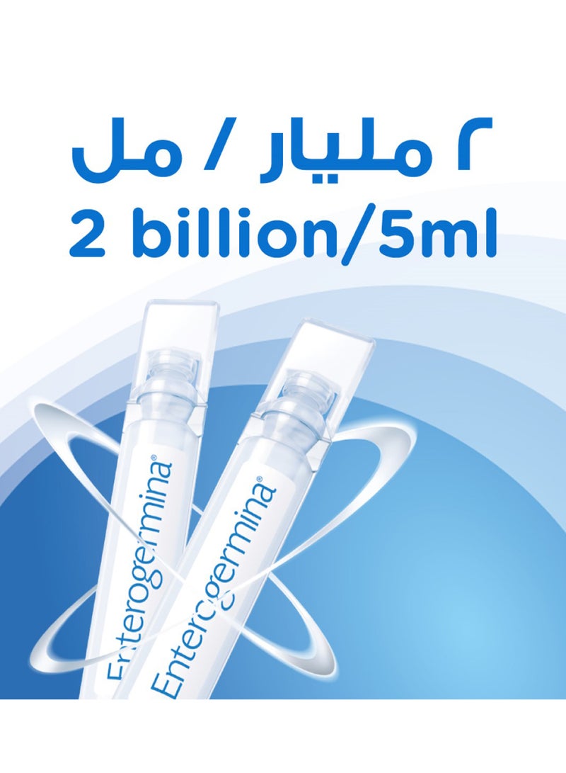 إنتيروجيرمينا إنتروجيرمينا 2 مليار بروبيوتيك قوارير للشرب – 20 قارورة معلق فموي جاهز لدعم صحة الجهاز الهضمي واستعادة توازن البكتيريا النافعة للرضع والأطفال والبالغين - Image 4
