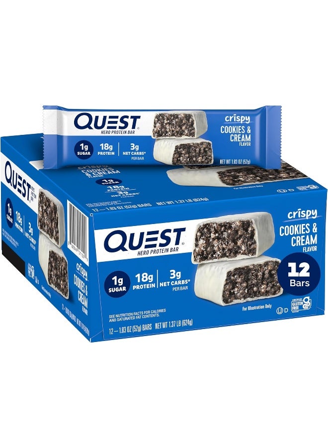 Quest Nutrition Cookies & Cream Hero Bar - 12 Count - Image 1
