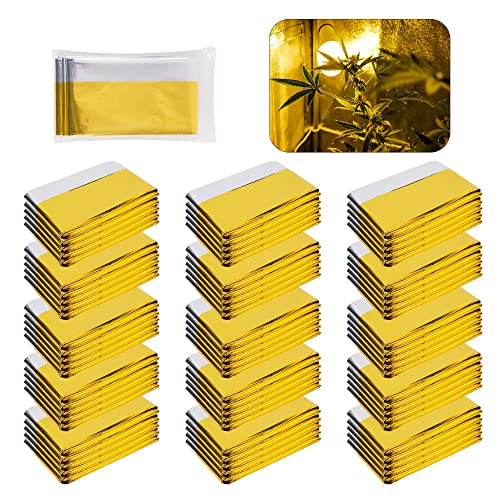 Yushanju 30 Pack High Reflective Mylar Sheets Plant Growth Mylar Films Garden Greenhouse Covering Foil Sheets for First Aid Blanket Growth Room Camera Reflector Simple Tent Outdoor Emergency(Gold,83x51 Inch) - Image 1