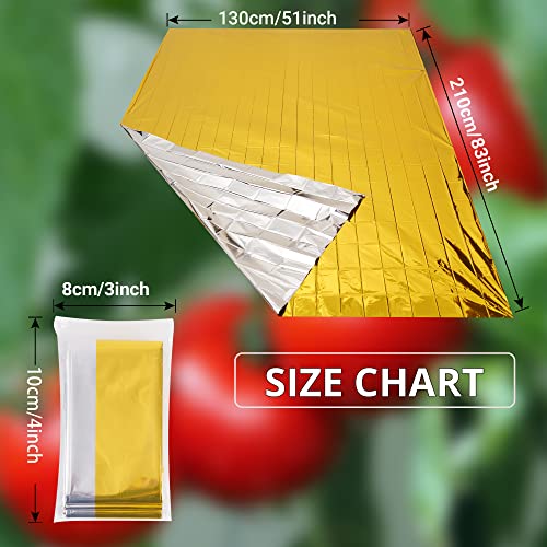 Yushanju 30 Pack High Reflective Mylar Sheets Plant Growth Mylar Films Garden Greenhouse Covering Foil Sheets for First Aid Blanket Growth Room Camera Reflector Simple Tent Outdoor Emergency(Gold,83x51 Inch) - Image 2