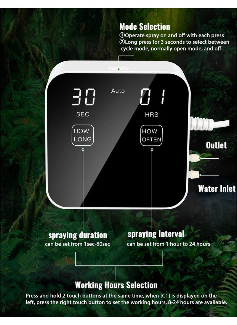 Generic - Reptile Mister Automatic, Quiet Reptile Misting System with Timer, Reptile Fogger Humidifiers with Fine Water Mist Nozzles, Terrarium Mister Humidifiers with Water Shortage Protection - Image 1
