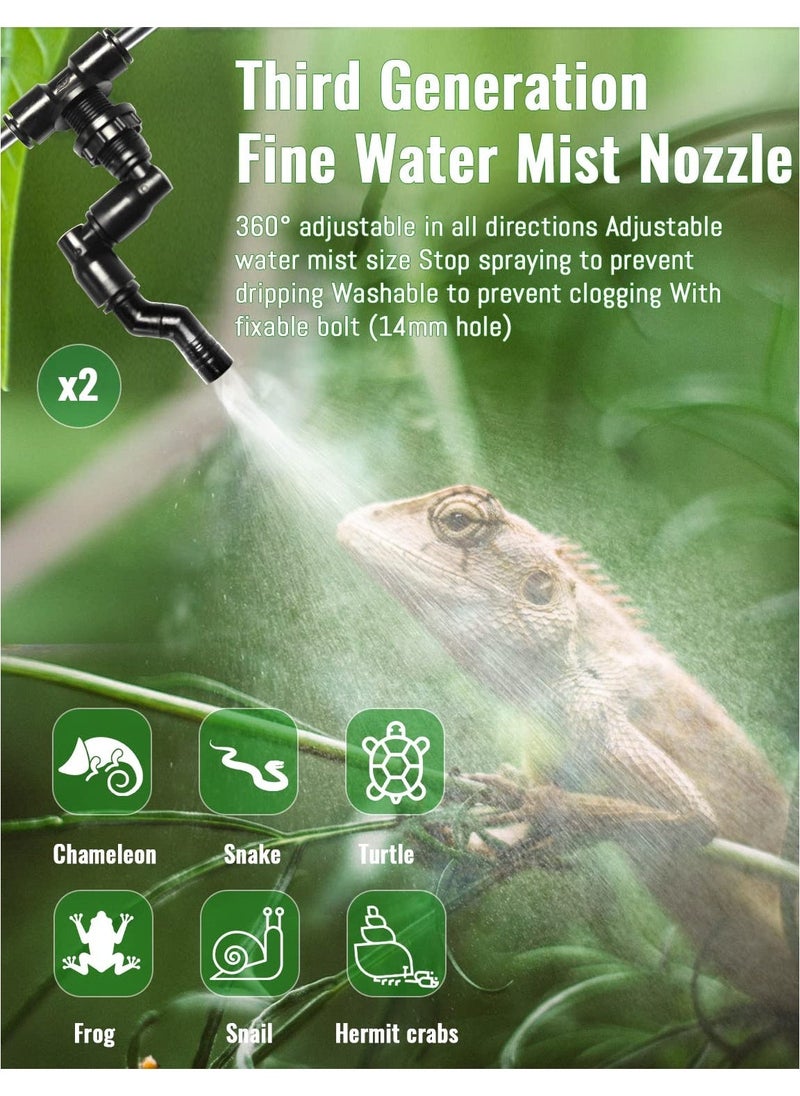 Generic - Reptile Mister Automatic, Quiet Reptile Misting System with Timer, Reptile Fogger Humidifiers with Fine Water Mist Nozzles, Terrarium Mister Humidifiers with Water Shortage Protection - Image 1