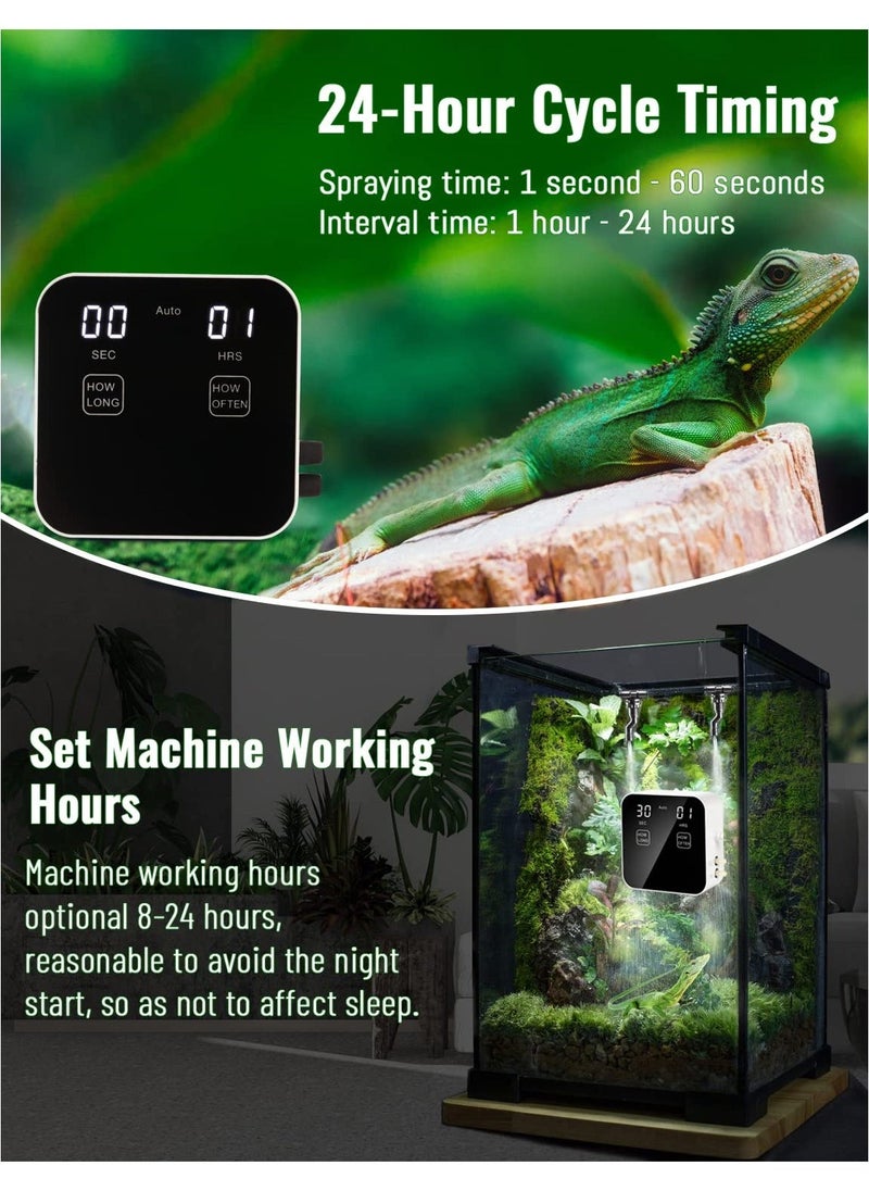 Generic - Reptile Mister Automatic, Quiet Reptile Misting System with Timer, Reptile Fogger Humidifiers with Fine Water Mist Nozzles, Terrarium Mister Humidifiers with Water Shortage Protection - Image 1