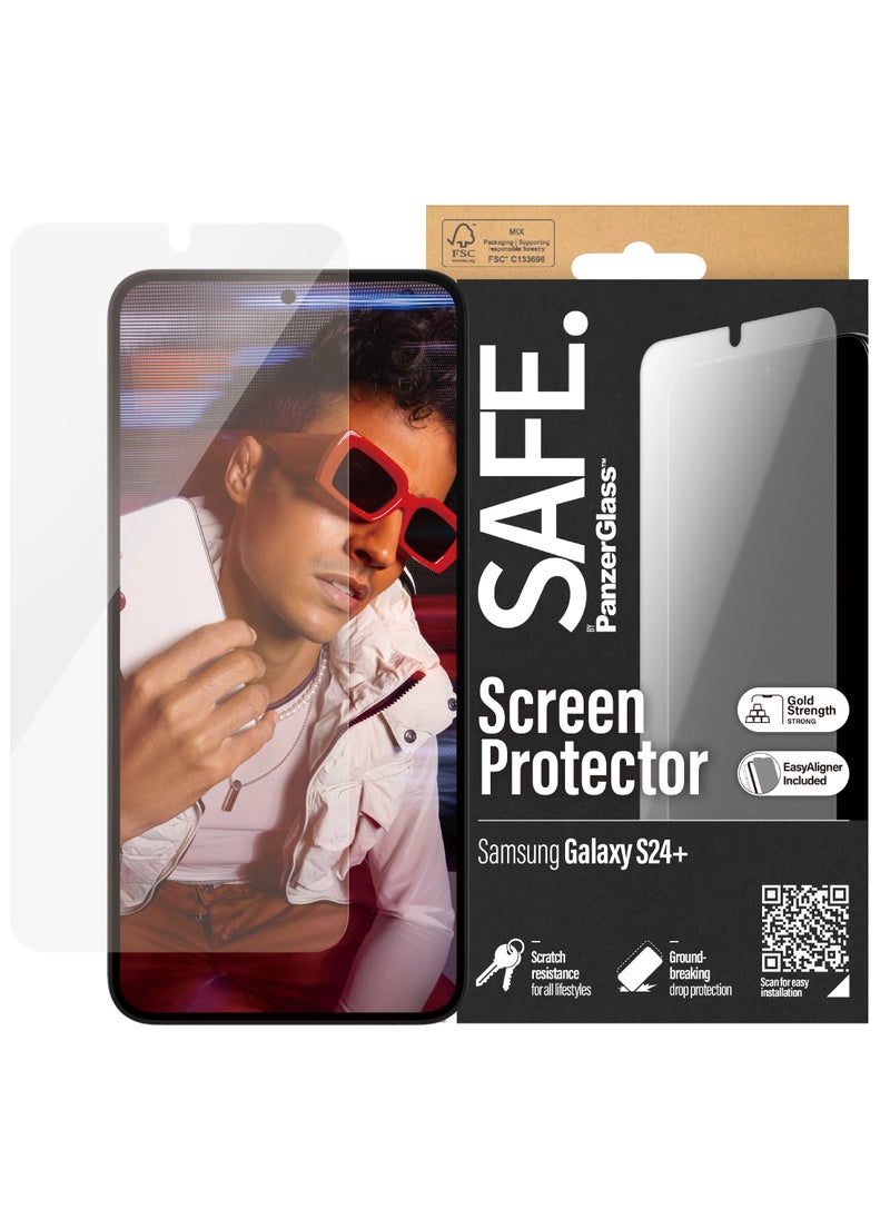 PanzerGlass SAFE. by PanzerGlass® Screen Protector Samsung Galaxy S24 Plus | Ultra-Wide Fit w. EasyAligner  - Image 1