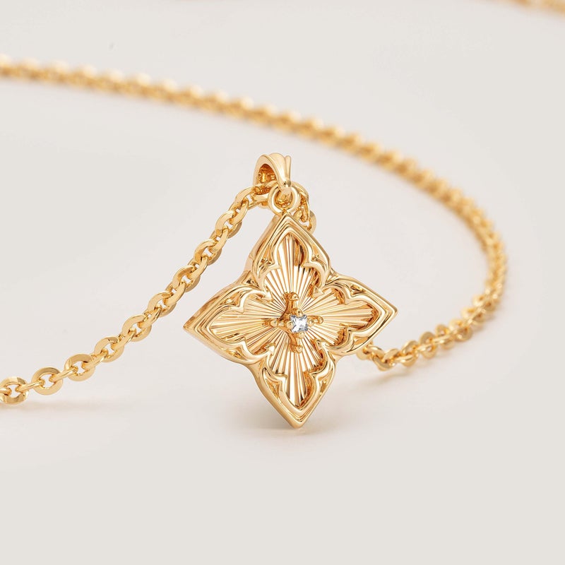 Fettero Gold Dainty Necklace for Women | 14K Gold Plated Four Leaf Clover Necklace Pendant | Lucky Simple Gold Plated Necklace Jewelry for Women - Image 5