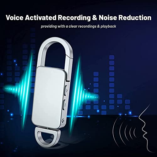 TECHNOVIEW 360 Mini Digital Voice Recorder 8GB in Built Memory, Keychain Professional Audio MP3 Player Microphone Sound Recording (Silver 8GB Memory Recorder) - Image 4