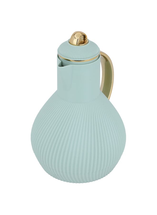 Alsaif Gallery - Alia Thermos Light Green And Gold 1 Liter - Image 1