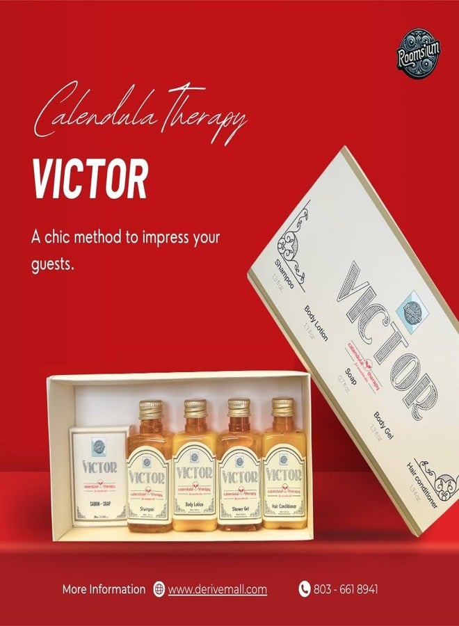 Roomsium Victor Gift Toiletries Set - Paraben-Free & Cruelty-Free | Travel Size Shampoo, Body Lotion, Body Gel, Hair Conditioner, Soap (Set of 5) | Perfect for Home, Spas, and Travel - Image 5