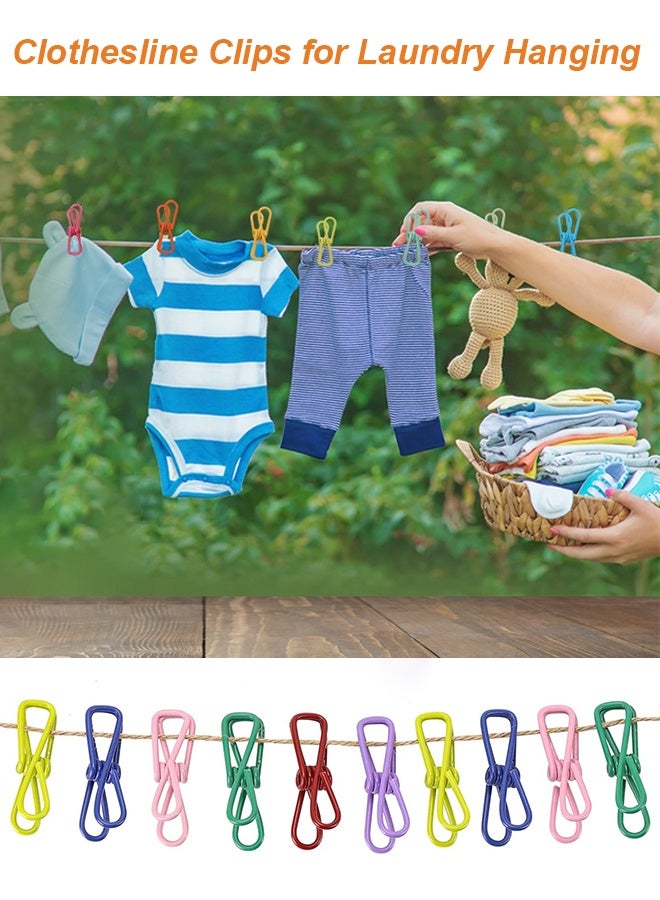 Farahom 40 Pack Chip Clips, 2 Inch PVC-Coated Bag Clips for Sealing Food, Clothesline Clips for Laundry Hanging, High Elastic Strength Clothes Pins Colored Clothing Pegs, Random Colors - Image 4