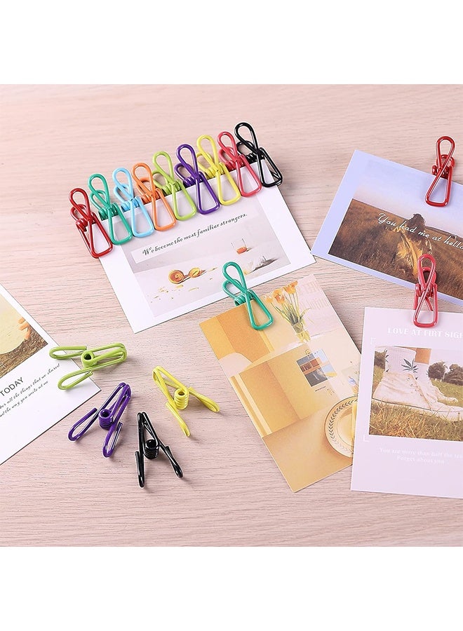 Farahom 40 Pack Chip Clips, 2 Inch PVC-Coated Bag Clips for Sealing Food, Clothesline Clips for Laundry Hanging, High Elastic Strength Clothes Pins Colored Clothing Pegs, Random Colors - Image 5