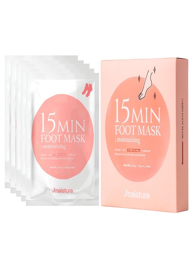 Naisture 15 Min Foot Moisturizing Mask - Reviving Sock Mask with Shea Butter & Jojoba Oil for Dry Feet and Heels - Image 1
