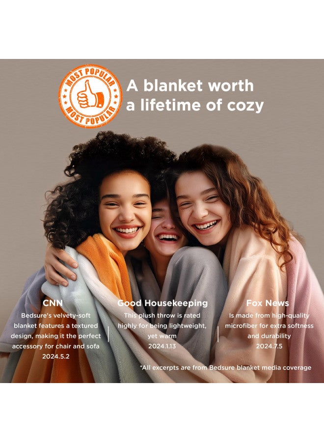 Bedsure Bedsure Fleece Bed Blankets Queen Size Grey - Soft Lightweight Plush Fuzzy Cozy Luxury Blanket Microfiber, 90x90 inches  - Image 1