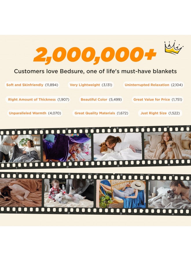 Bedsure Bedsure Fleece Bed Blankets Queen Size Grey - Soft Lightweight Plush Fuzzy Cozy Luxury Blanket Microfiber, 90x90 inches  - Image 4