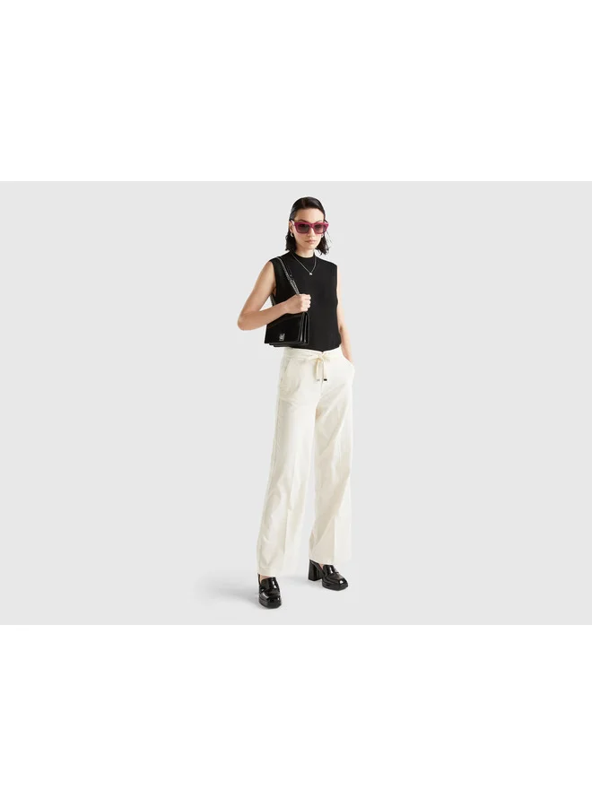 UNITED COLORS OF BENETTON Wide Velvet Trousers