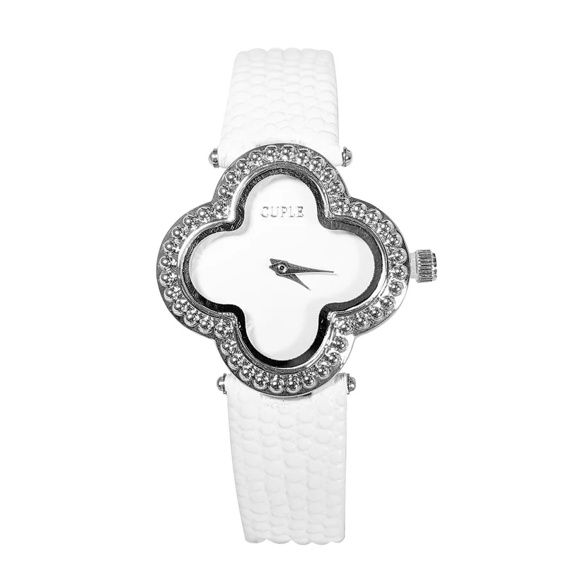 Cuple Womens White and Silver Wrist Watch