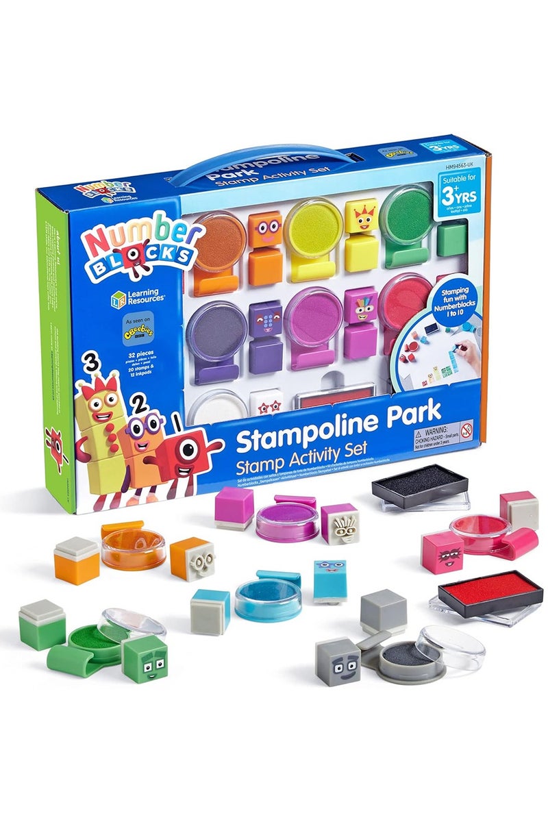 Learning Resources Numberblocks Stampoline Park Stamp Activity Set Numberblocks Colours Washable Inks Arts And Crafts Colour Blocks Hobby Art 32 Pieces Gifts For 3 4 5 6 7 Year Old Kids Boys & Girls - Image 1